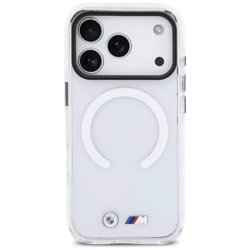 Capa MagSafe BMW M IML Shockproof Metal Logo para iPhone 17 Pro Max transparente