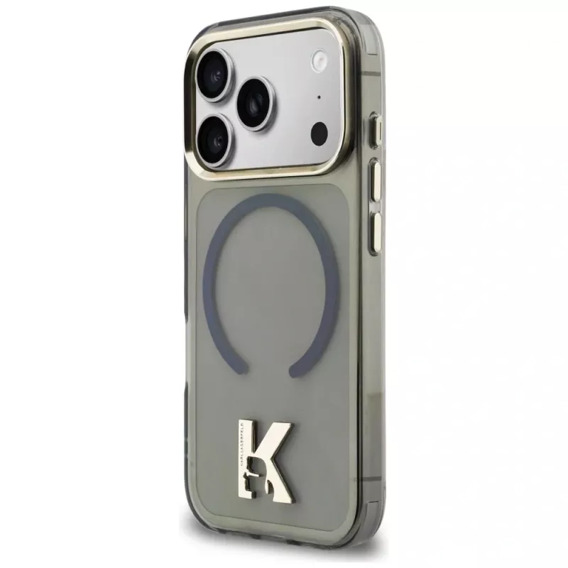 Capa MagSafe KARL LAGERFELD IML K Head Logo para iPhone 17 Pro, preta