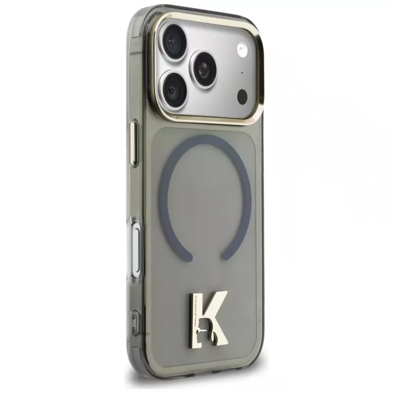Capa MagSafe KARL LAGERFELD IML K Head Logo para iPhone 17 Pro, preta