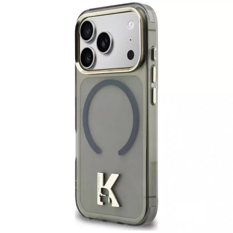 Capa MagSafe KARL LAGERFELD IML K Head Logo para Apple iPhone 17 Pro Max, preta