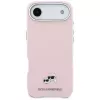 Capa MagSafe KARL LAGERFELD Karl & Choupette Head Pins Saffiano para Apple iPhone Air, rosa