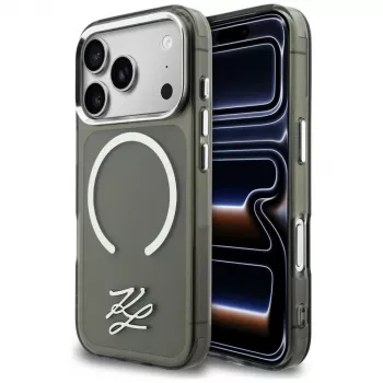 Capa MagSafe KARL LAGERFELD IML KL Script Logo para Apple iPhone 17 Pro, preta