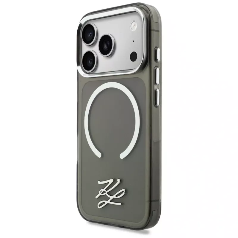 Capa MagSafe KARL LAGERFELD IML KL Script Logo para Apple iPhone 17 Pro, preta