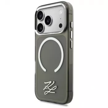 Capa MagSafe KARL LAGERFELD IML KL Script Logo para Apple iPhone 17 Pro Max, preta