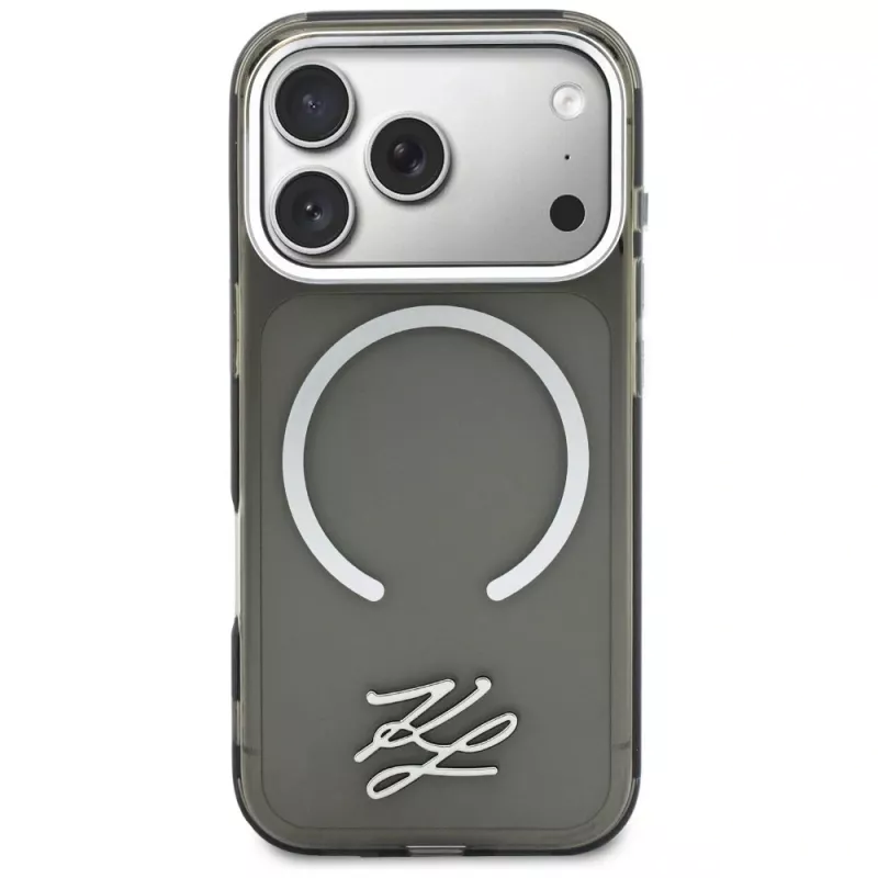 Capa MagSafe KARL LAGERFELD IML KL Script Logo para Apple iPhone 17 Pro Max, preta