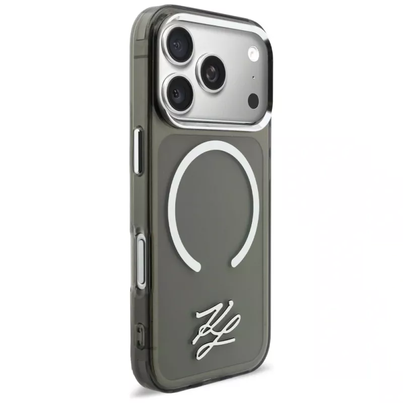 Capa MagSafe KARL LAGERFELD IML KL Script Logo para Apple iPhone 17 Pro Max, preta