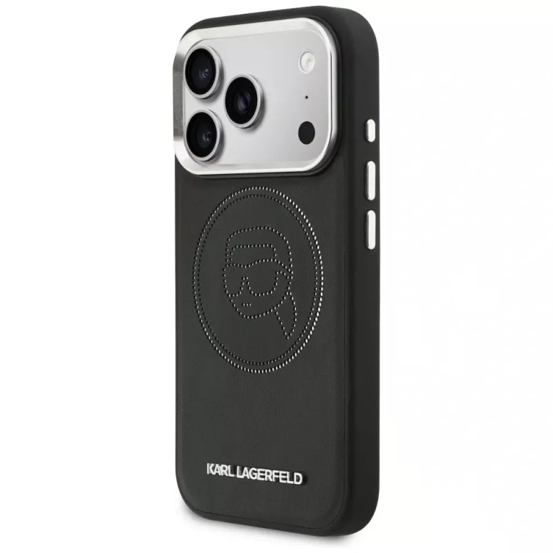 Capa MagSafe KARL LAGERFELD K Head Point Logo para Apple iPhone 17 Pro, preta