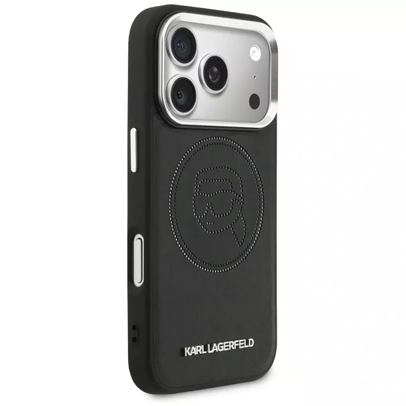 Capa MagSafe KARL LAGERFELD K Head Point Logo para Apple iPhone 17 Pro, preta