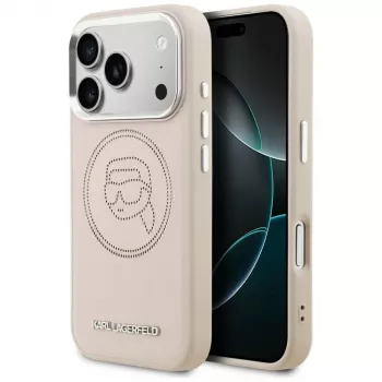 KARL LAGERFELD K Head Point Logo Capa MagSafe para iPhone 17 Pro Max rosa