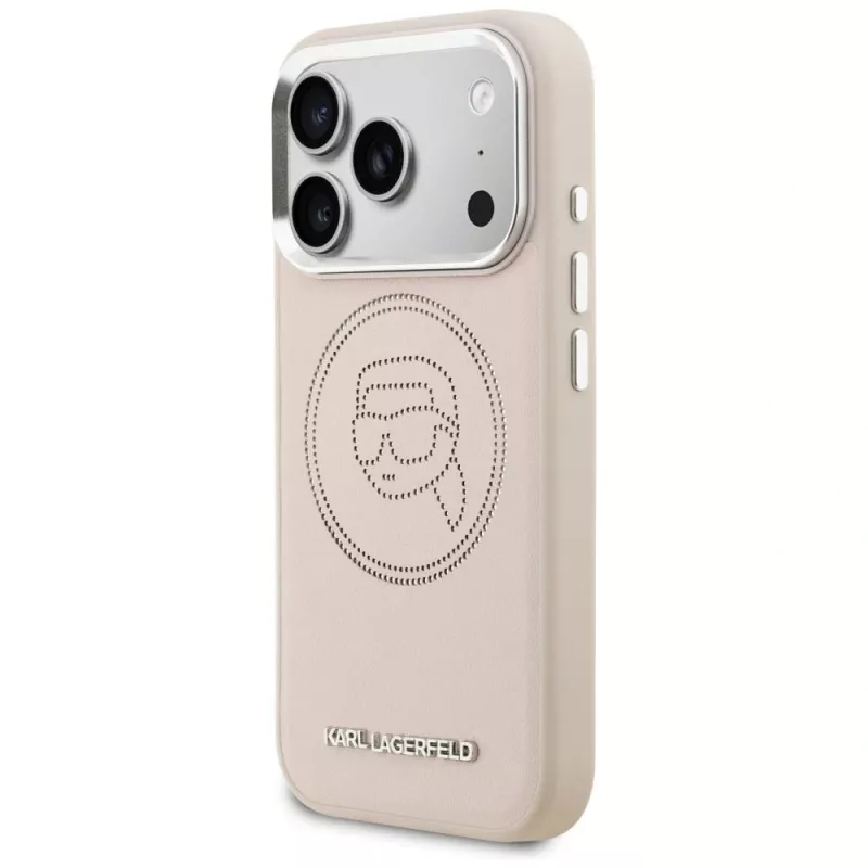 KARL LAGERFELD K Head Point Logo Capa MagSafe para iPhone 17 Pro Max rosa