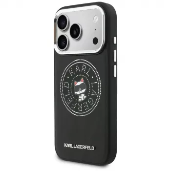 Karl Lagerfeld Point & Choupette Sketch Capa MagSafe para iPhone 17 Pro, preto
