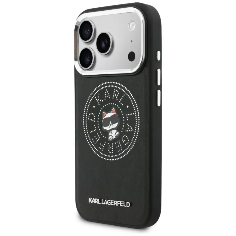 KARL LAGERFELD Point & Choupette Sketch Capa MagSafe para iPhone 17 Pro Max, preto