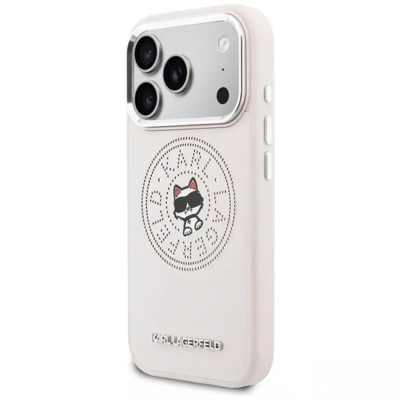 Karl Lagerfeld Point & Choupette Sketch Capa MagSafe para Apple iPhone 17 Pro, rosa