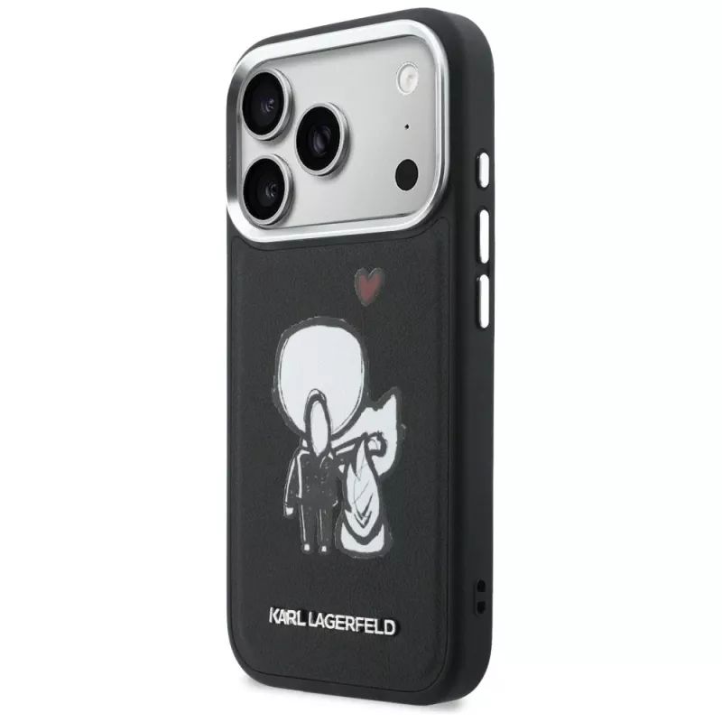KARL LAGERFELD Karl & Choupette Back Logo Capa MagSafe para iPhone 17 Pro preto