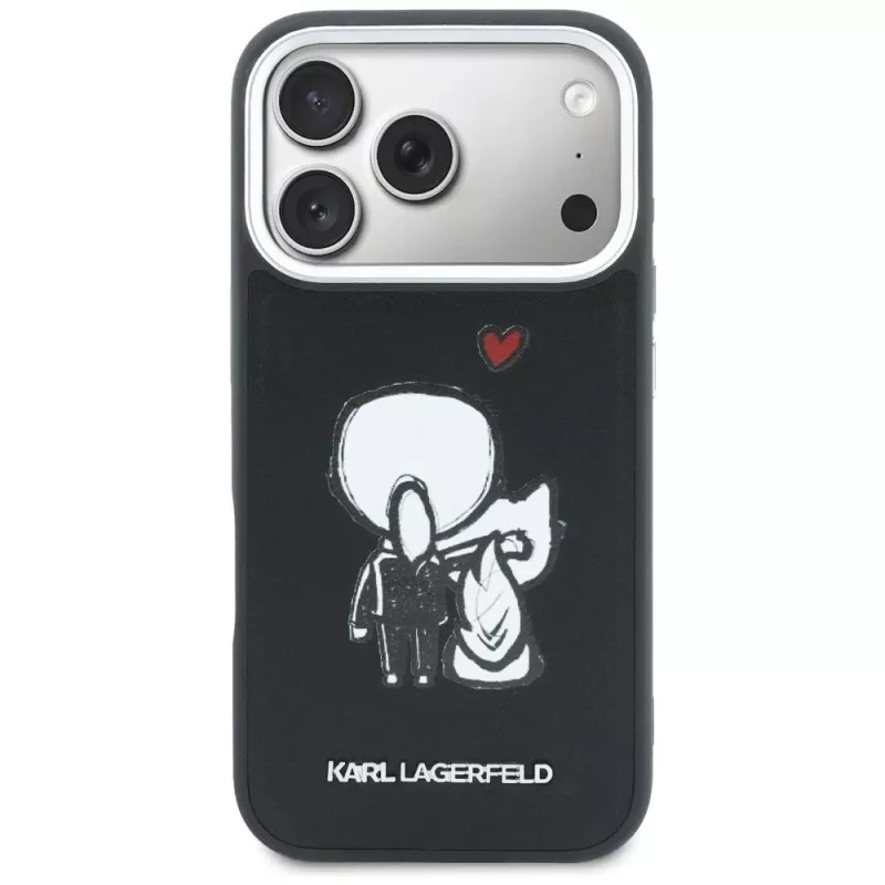 KARL LAGERFELD Karl & Choupette Back Logo Capa MagSafe para iPhone 17 Pro preto