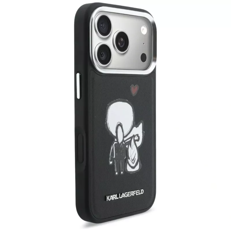 KARL LAGERFELD Karl & Choupette Back Logo Capa MagSafe para iPhone 17 Pro preto