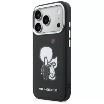 KARL LAGERFELD Karl & Choupette Back Logo Capa MagSafe para iPhone 17 Pro Max, preto