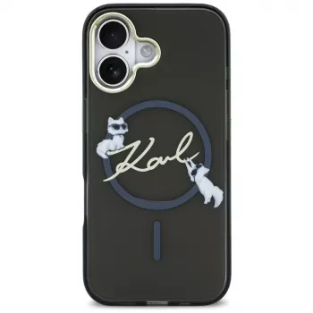Karl Lagerfeld IML Choupettes KarlScript Logo Capa MagSafe para iPhone Air, preto