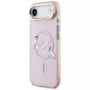 KARL LAGERFELD IML Choupettes KarlScript Logo Capa MagSafe para iPhone Air, rosa