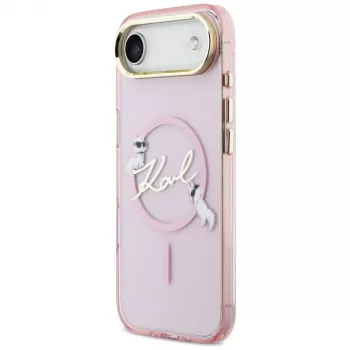 KARL LAGERFELD IML Choupettes KarlScript Logo Capa MagSafe para iPhone Air, rosa