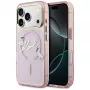 Karl Lagerfeld IML Choupettes KarlScript Logo Capa MagSafe para Apple iPhone 17 Pro, rosa