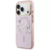 Karl Lagerfeld IML Choupettes KarlScript Logo Capa MagSafe para Apple iPhone 17 Pro, rosa