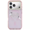 Karl Lagerfeld IML Choupettes KarlScript Logo Capa MagSafe para Apple iPhone 17 Pro, rosa