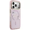 Karl Lagerfeld IML Choupettes KarlScript Logo Capa MagSafe para Apple iPhone 17 Pro, rosa