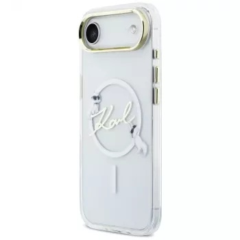 Karl Lagerfeld IML Choupettes KarlScript Logo Capa MagSafe para iPhone Air, transparente