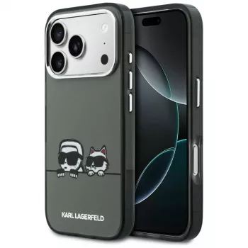 KARL LAGERFELD IML Karl & Choupette Peekaboo Logo Capa MagSafe para Apple iPhone 17 Pro, preto