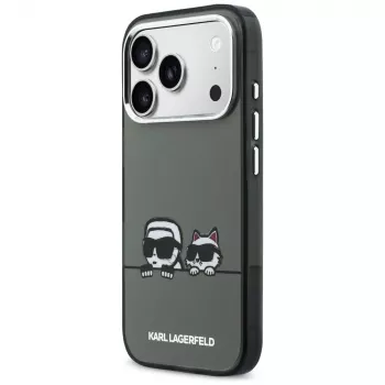 KARL LAGERFELD IML Karl & Choupette Peekaboo Logo Capa MagSafe para Apple iPhone 17 Pro, preto