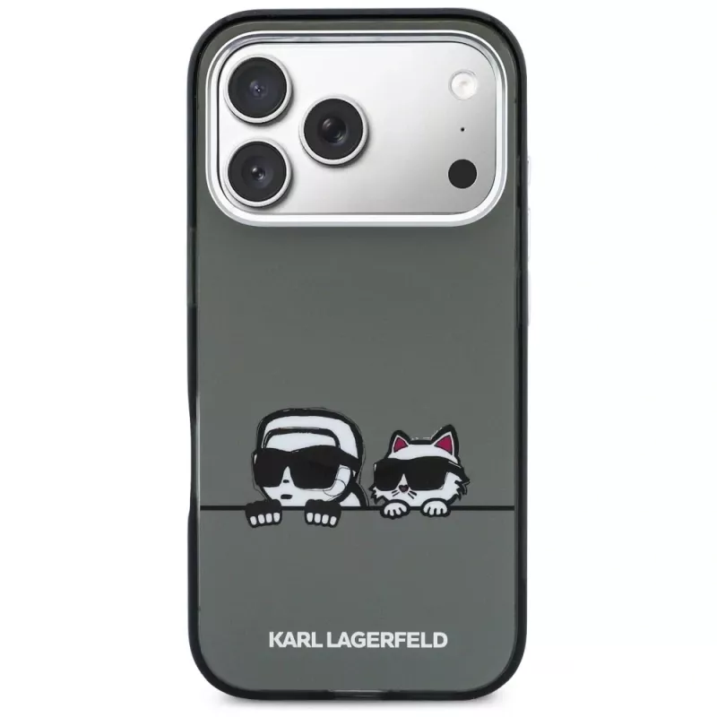 KARL LAGERFELD IML Karl & Choupette Peekaboo Logo Capa MagSafe para Apple iPhone 17 Pro, preto