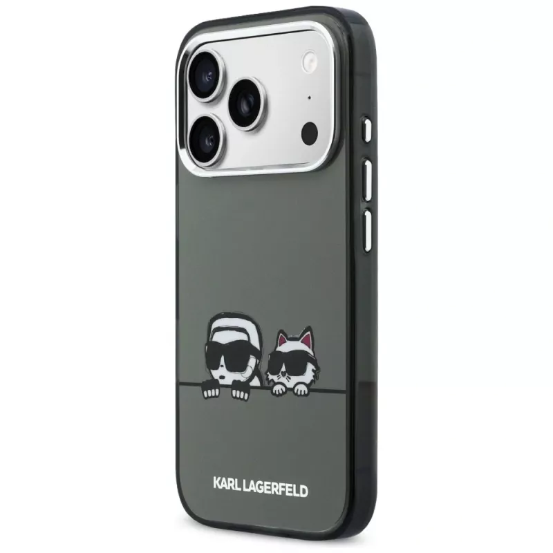 KARL LAGERFELD IML Karl & Choupette Peekaboo Logo Capa MagSafe para iPhone 17 Pro Max, preto