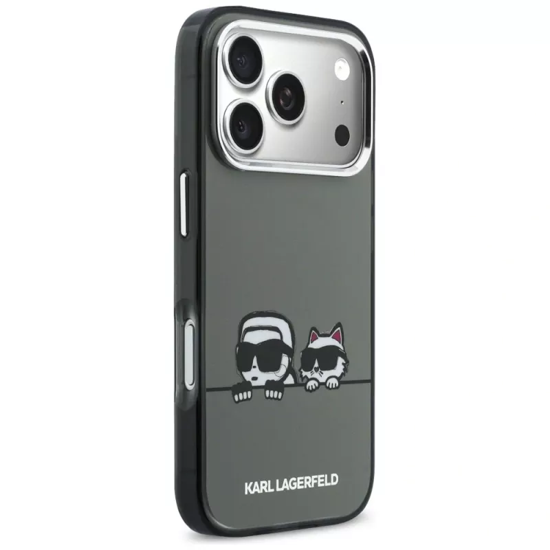 KARL LAGERFELD IML Karl & Choupette Peekaboo Logo Capa MagSafe para iPhone 17 Pro Max, preto