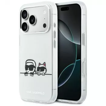 KARL LAGERFELD IML Karl & Choupette Peekaboo Logo Capa MagSafe para Apple iPhone 17 Pro, branco