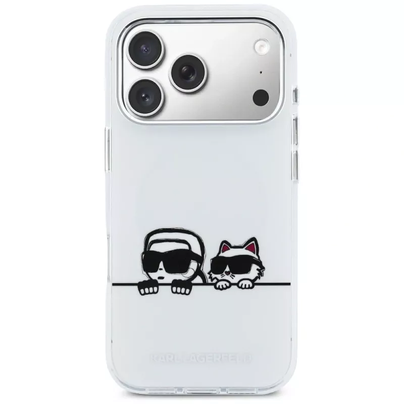 KARL LAGERFELD IML Karl & Choupette Peekaboo Logo Capa MagSafe para Apple iPhone 17 Pro, branco