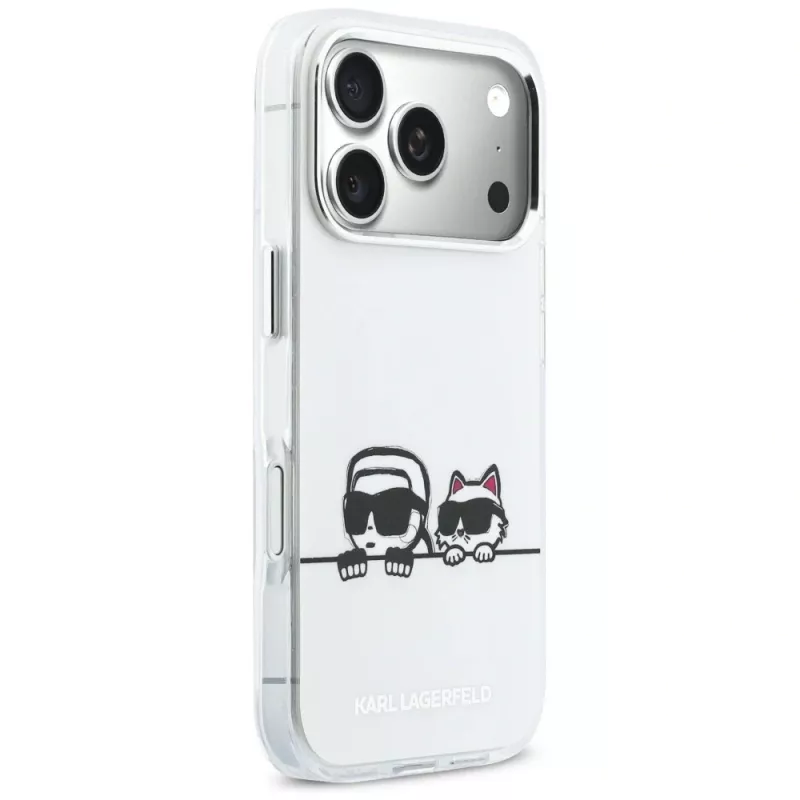 KARL LAGERFELD IML Karl & Choupette Peekaboo Logo Capa MagSafe para Apple iPhone 17 Pro, branco
