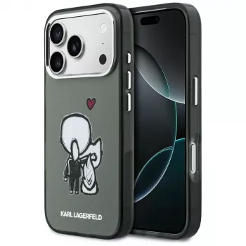 KARL LAGERFELD Karl & Choupette Back Capa MagSafe para iPhone 17 Pro Max, preto