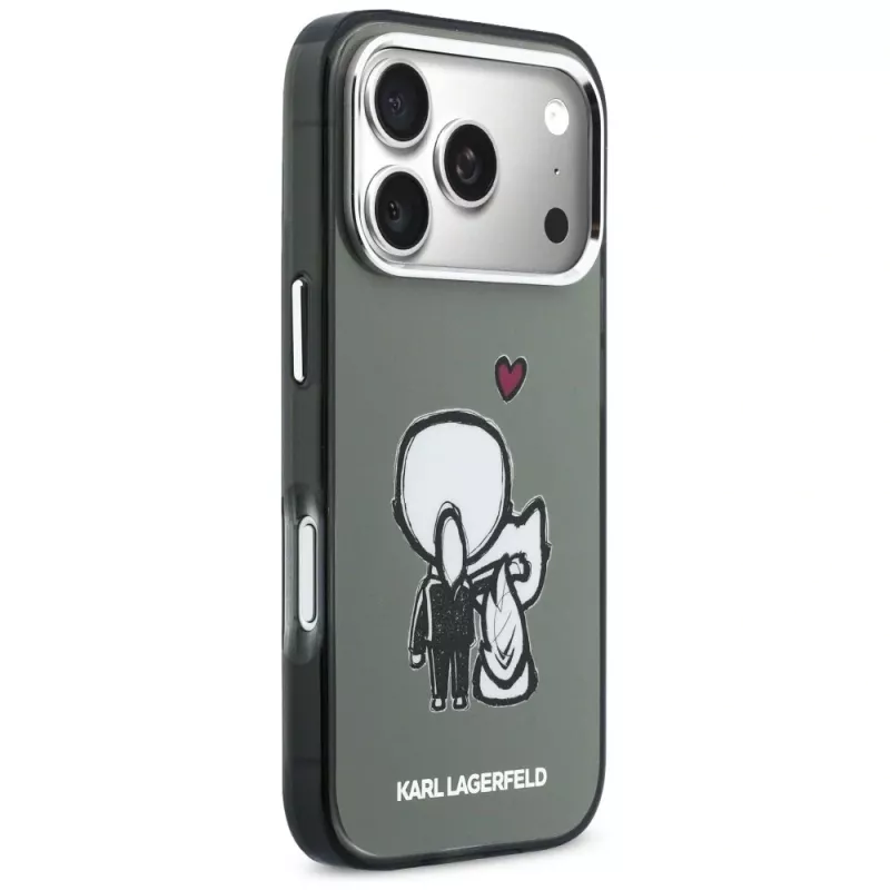 KARL LAGERFELD Karl & Choupette Back Capa MagSafe para iPhone 17 Pro Max, preto