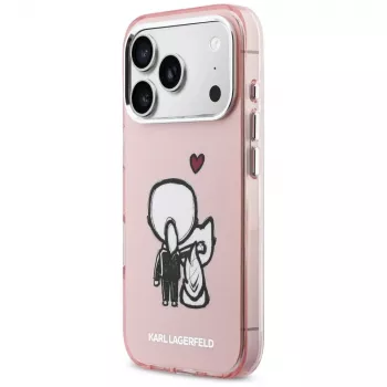 KARL LAGERFELD Karl & Choupette Back Capa MagSafe para iPhone 17 Pro rosa