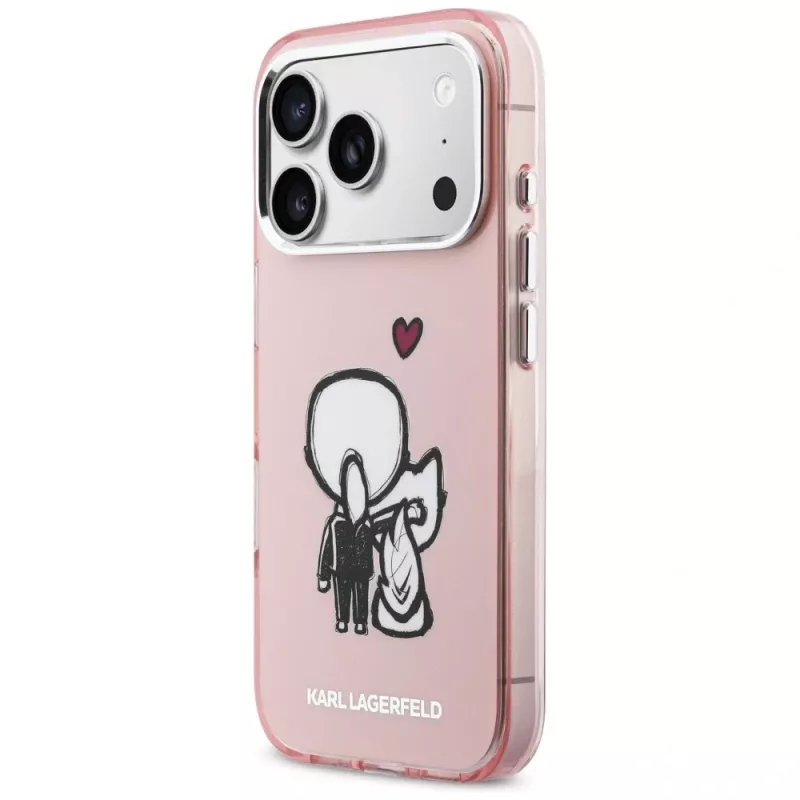 KARL LAGERFELD Karl & Choupette Back Capa MagSafe para iPhone 17 Pro rosa