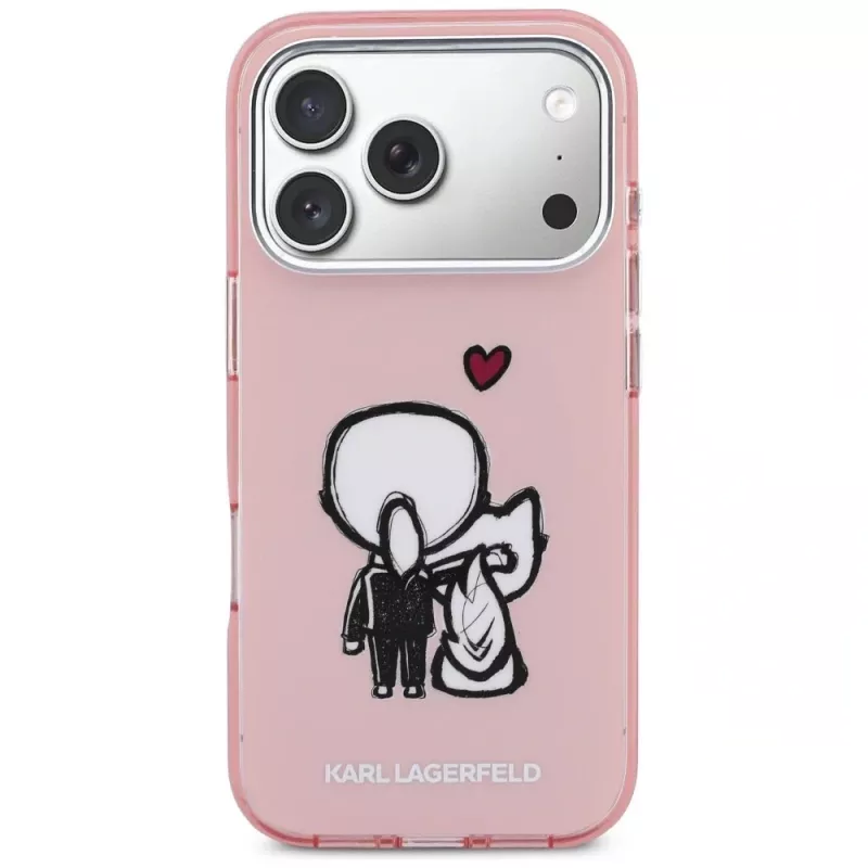 KARL LAGERFELD Karl & Choupette Back Capa MagSafe para iPhone 17 Pro rosa