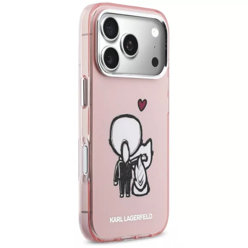 KARL LAGERFELD Karl & Choupette Back Capa MagSafe para iPhone 17 Pro rosa
