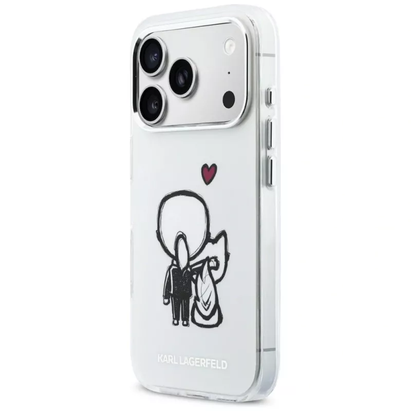 Karl Lagerfeld Karl & Choupette Back Capa MagSafe para iPhone 17 Pro, transparente