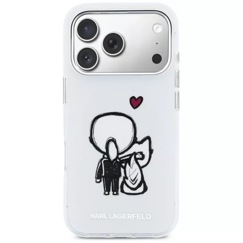 Karl Lagerfeld Karl & Choupette Back Capa MagSafe para iPhone 17 Pro, transparente