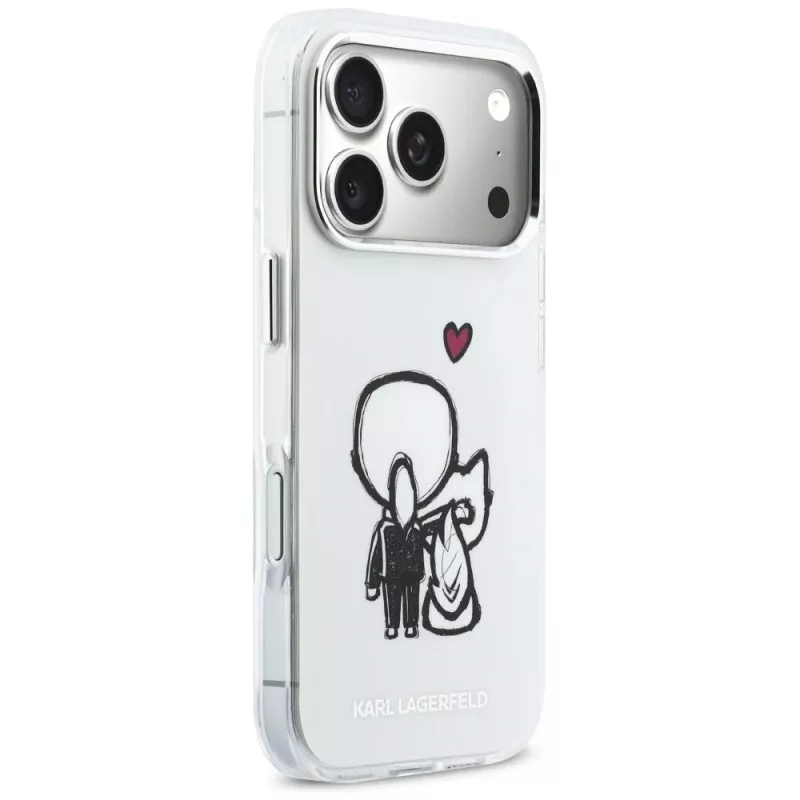 Karl Lagerfeld Karl & Choupette Back Capa MagSafe para iPhone 17 Pro, transparente