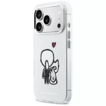Karl Lagerfeld Karl & Choupette Back Capa MagSafe para iPhone 17 Pro Max, transparente