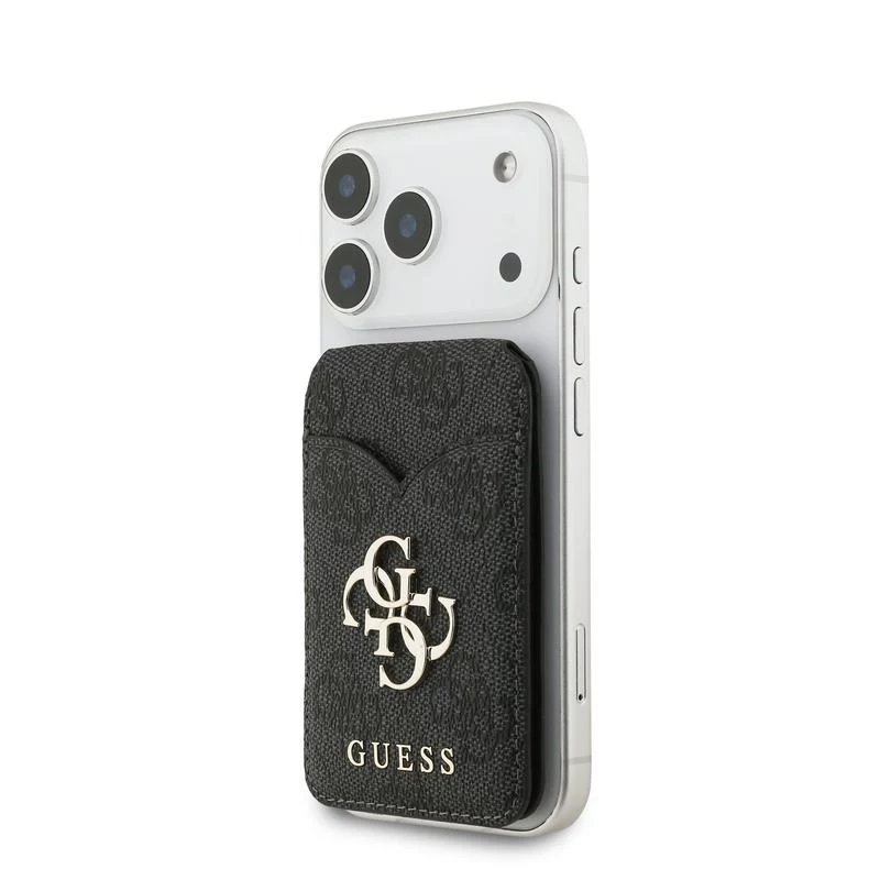 Carteira MagSafe Guess 4G Stand & Mirror com espelho, preto