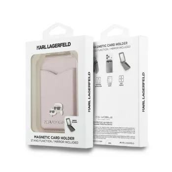 Karl Lagerfeld Stand Mirror Carteira MagSafe rosa