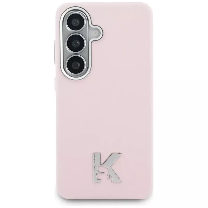 Karl Lagerfeld K Metal Logo Capa MagSafe para Samsung Galaxy S26, rosa
